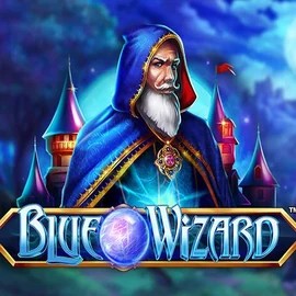 Blue Wizard online game logo by Quickspin on bonuskong-kasino.de