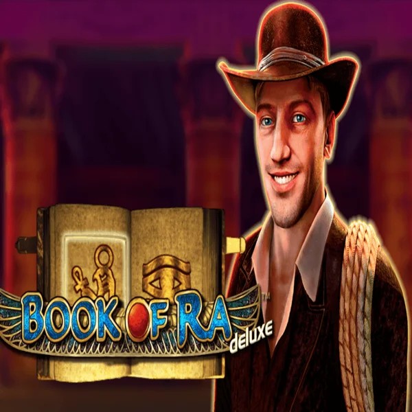 Book of Ra Deluxe logo by Novomatic Bonuskong Casino