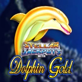 Dolphin Gold with Stellar Jackpots slot logo by Lightning Box Game at Bonuskong Casino